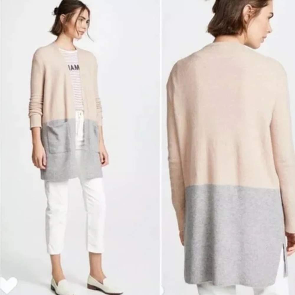 Madewell Colorblock Cardigan Grey Pink XXS